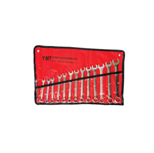 YMT-CWS832 Heavy Duty Combination Wrench Spanner Set 14PCS 8-32MM with Bag