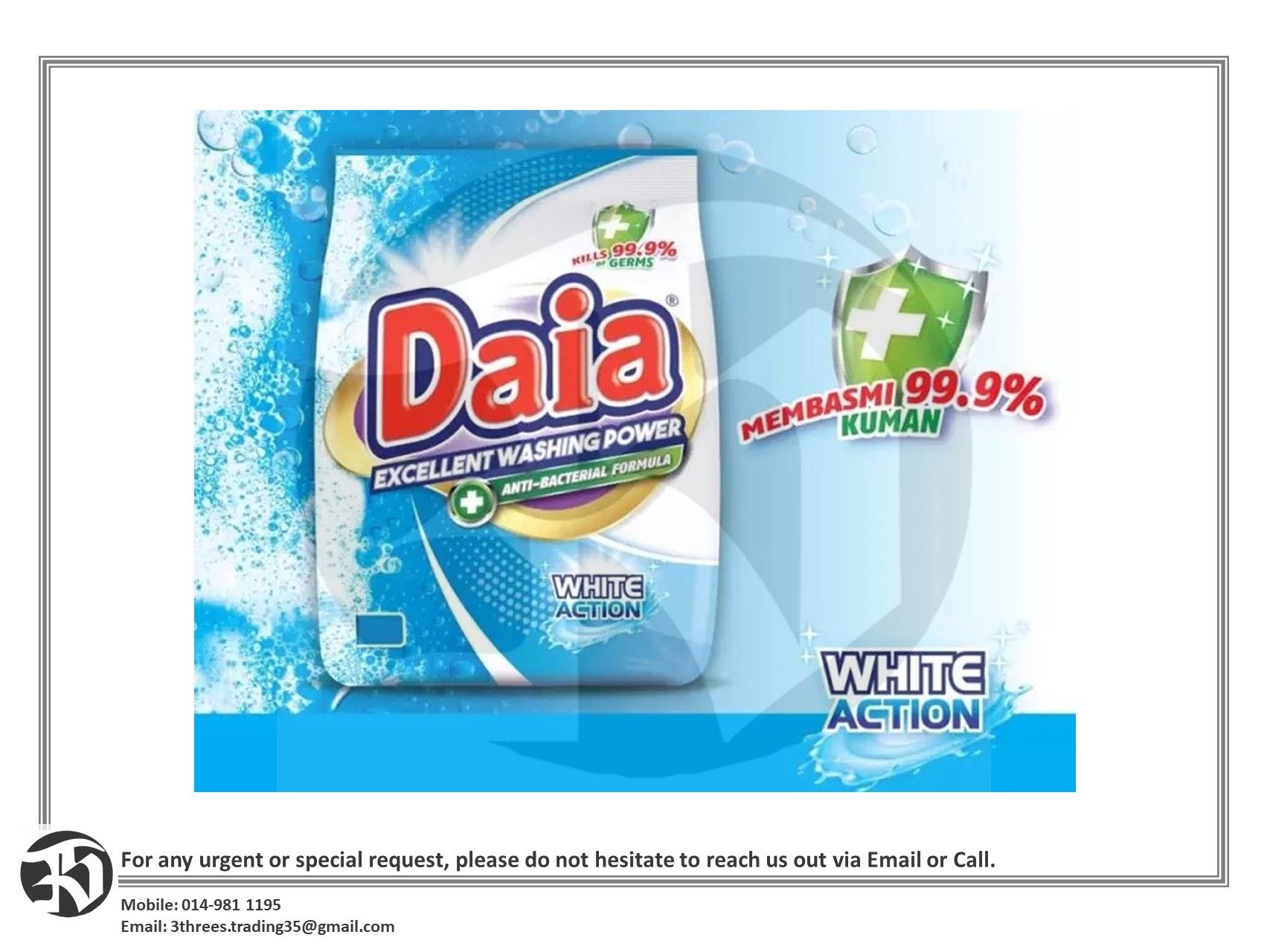 Daia Excellent Washing Powder Detergent 2.3kg
