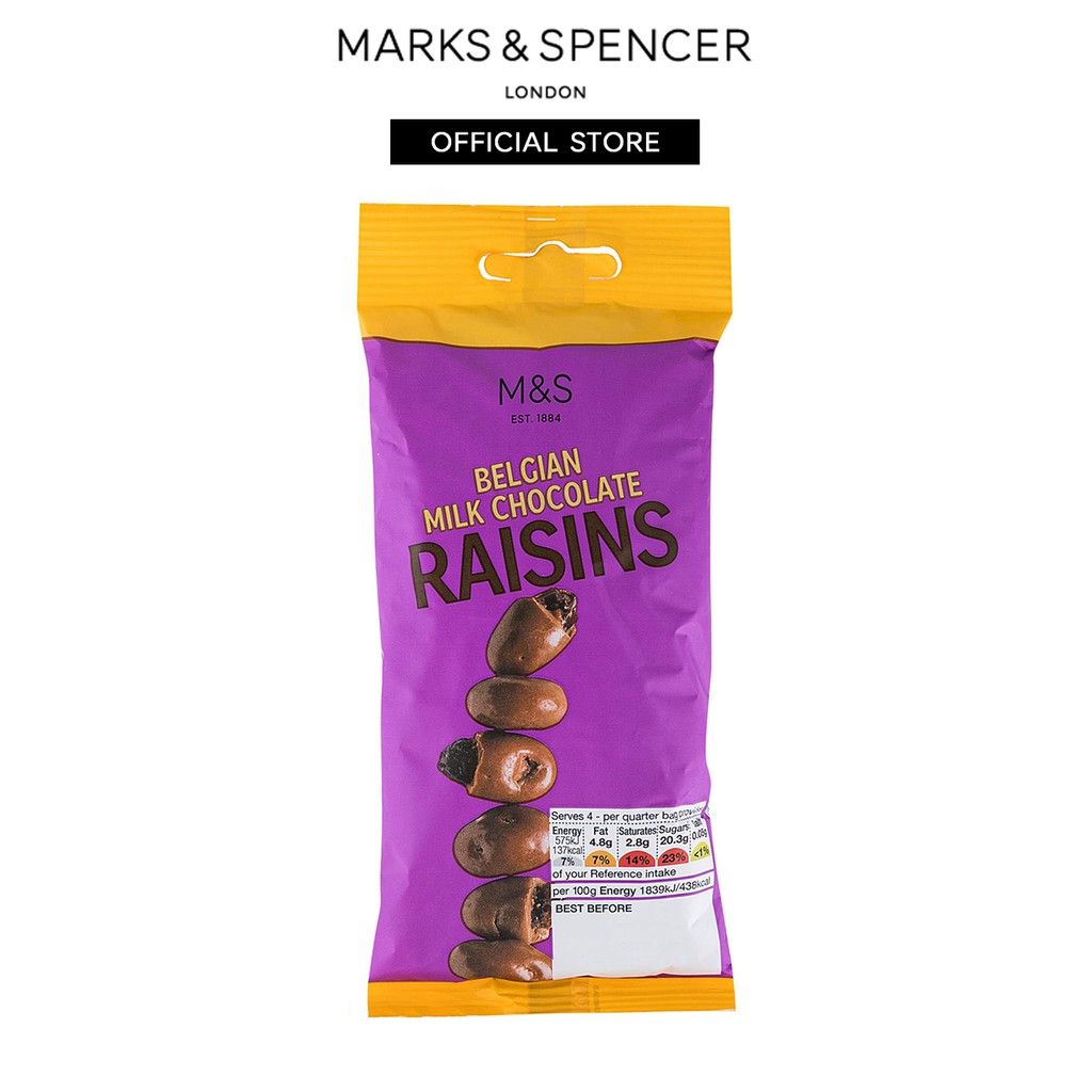 M&S Foods *M&S Foods - Belgian Milk Chocolate Coated Californian Raisins