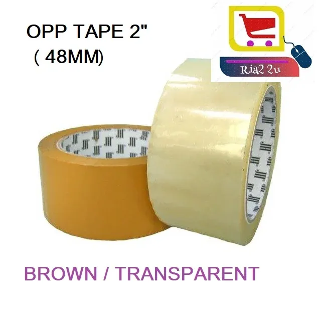 OPP TAPE 48mmX40yd / PACKING TAPE / CARTON TAPE RTSB ( TRANSPARENT / BROWN) 2INCHI