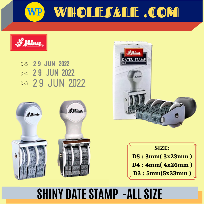 SHINY DATE STAMP -ALL SIZE /Shiny /Date Stamp /Chop /SHINY Date Stamp /All Size