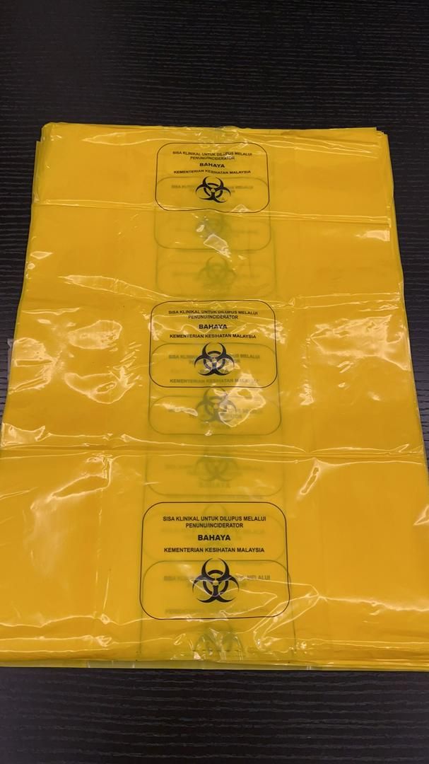 Biohazard Yellow Bag 800mm X 900mm 120L