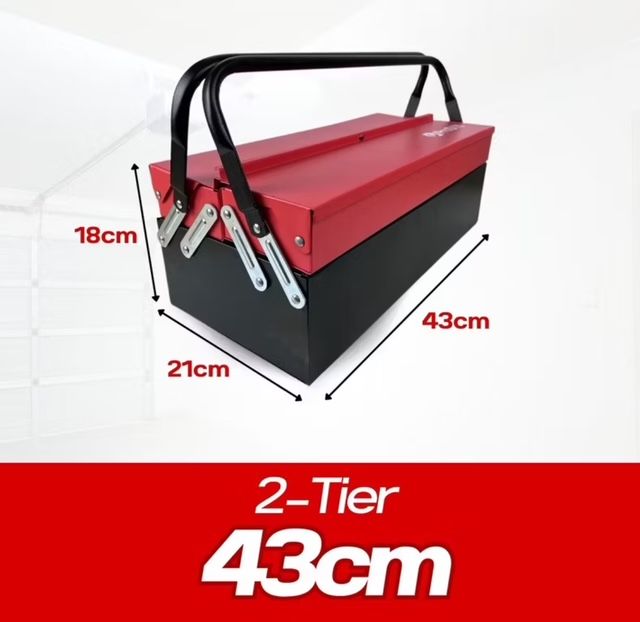 Metal Toolbox Empty Compartment Storage Organiser