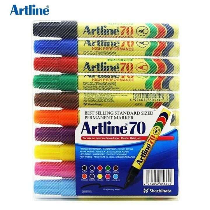 Artline Permanent Marker 70 - 10 Colours Set