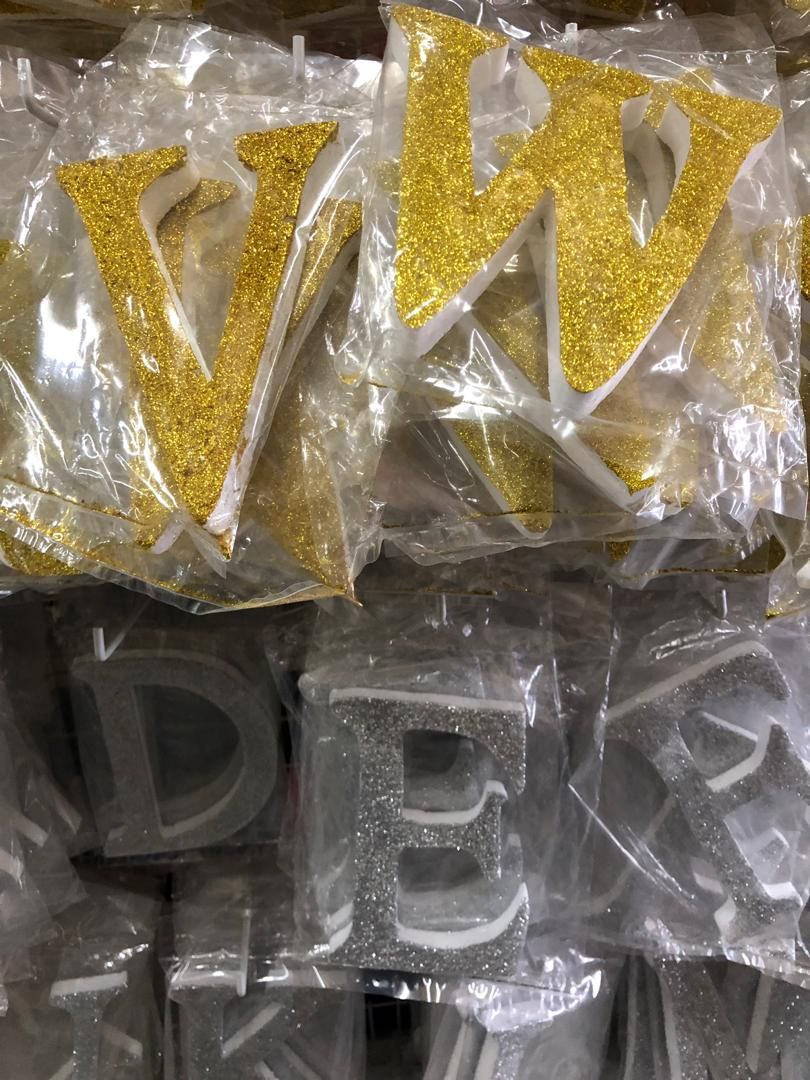 QP 鈥婹P Huruf Alphabet For Decoration 1 size only 6 inch Silver