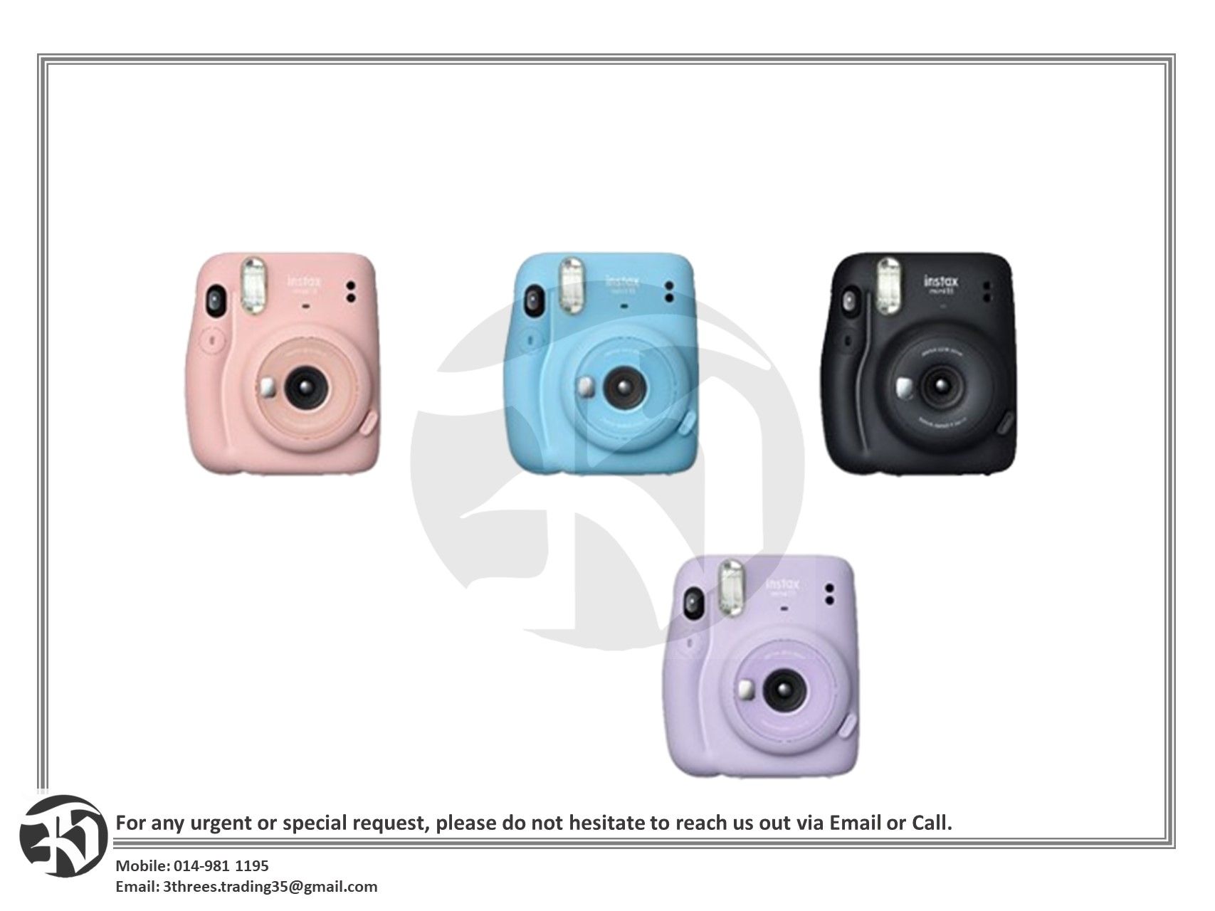 Fujifilm Instax Mini 11 BTS Instant Camera Marble Package Holiday Travel Kit