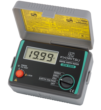 Genuine Malaysia Kyoritsu Warranty - EARTH TESTER KEW 4105A Earth & Ground Resistance Tester 2k惟 CAT III 300 V