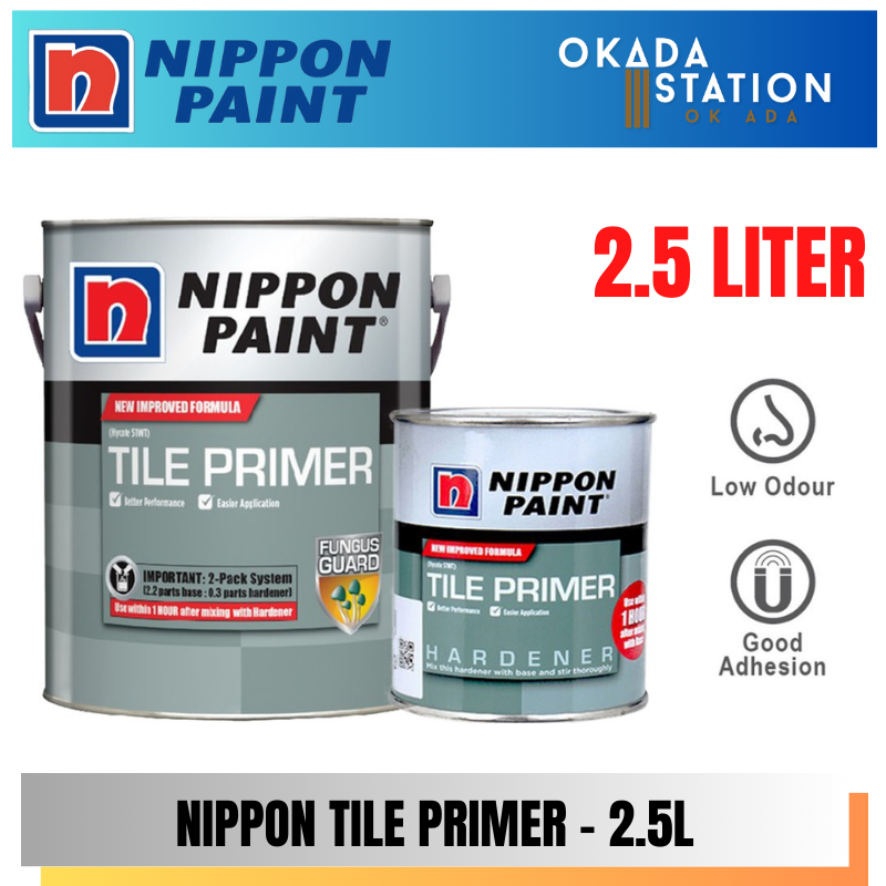 Nippon Paint / 2.5L / 2.5 Liter / Tiles Primer Paint / Tile Primer / Solvent Based / Cat Primer Jubin / Cat Pelarut / Cat