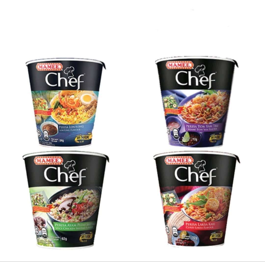 *MAMEE CHEF CUP CHICKEN SHITAKE/ TOMYAM /LONTONG/ CURRY LAKSA (16 x ~70g) - PICK YOU FLAVOUR!