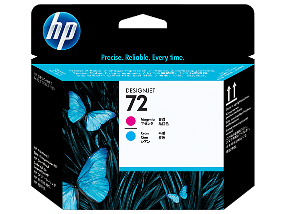 Genuine Malaysia HP Warranty - HP 72 Matte Black and Yellow Printhead