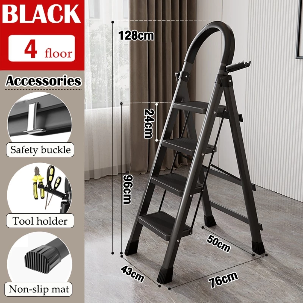 Foldable Ladder Stainless Steel 4 Steps