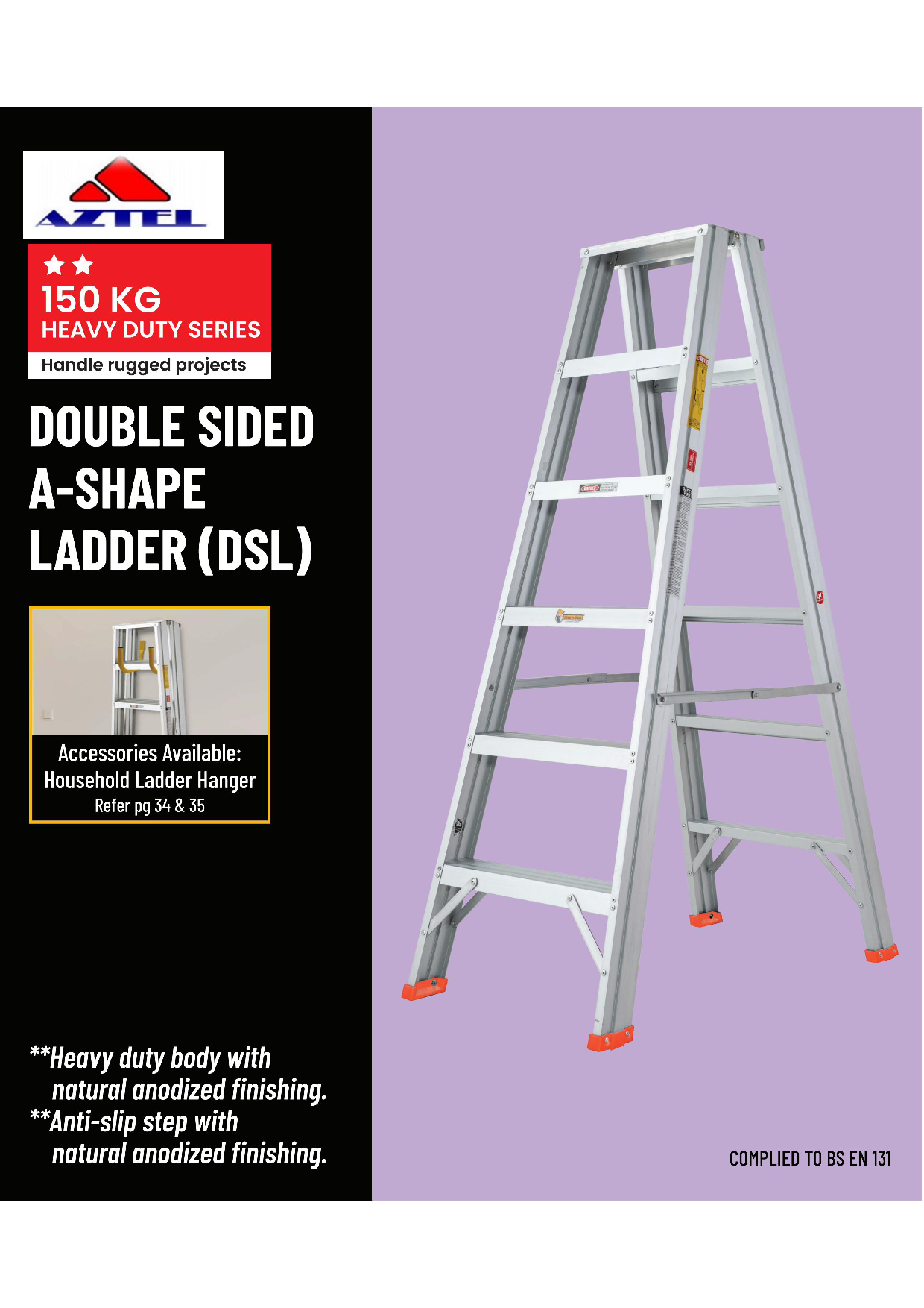 Fiber Optic Malaysia EN131 DOUBLE SIDED SAFETY LADDER 8 STEPS