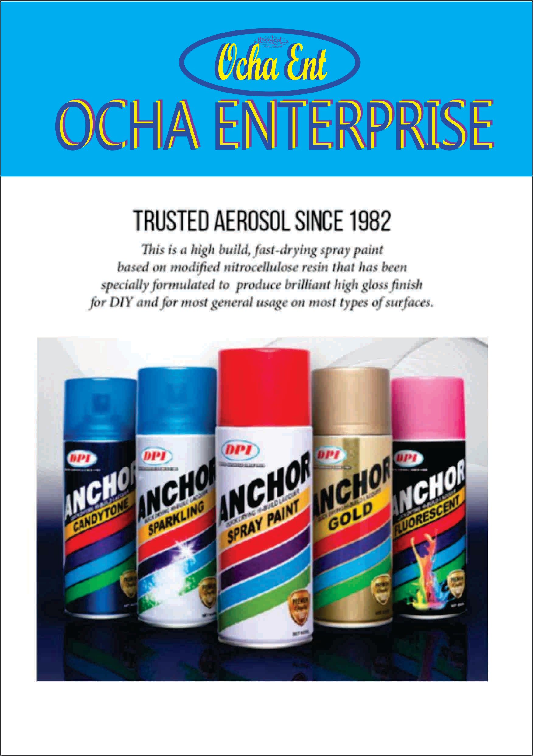 DPI OCHA SPRAY PAINT CAN TYPE ( BRAND : DPI )- FREE DELIVERY PENINSULAR ONLY