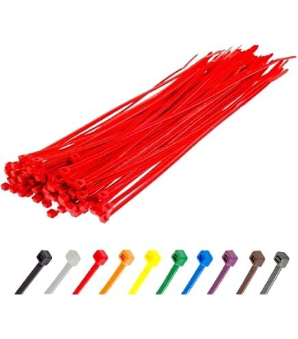 Others *100pcs of 300mm (12”) OK-IN Nylon Colour Cable Ties ( Self Locking ) Red