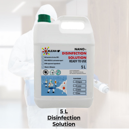 Klean-V Nano+ 5L Non Alcohol Smoke Disinfectant Liquid Solution Fog Machine Fumigation Antibacteria