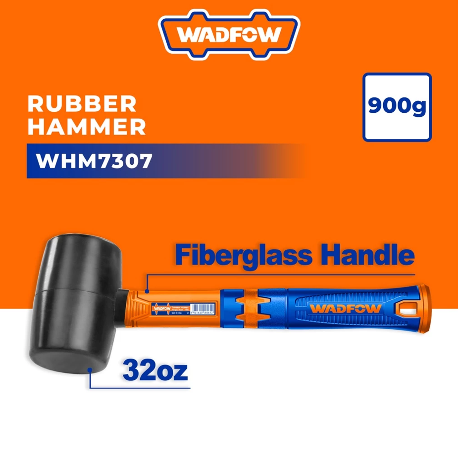 WADFOW RUBBER HAMMER FIBERGLASS HANDLE (900G) (WHM7307)