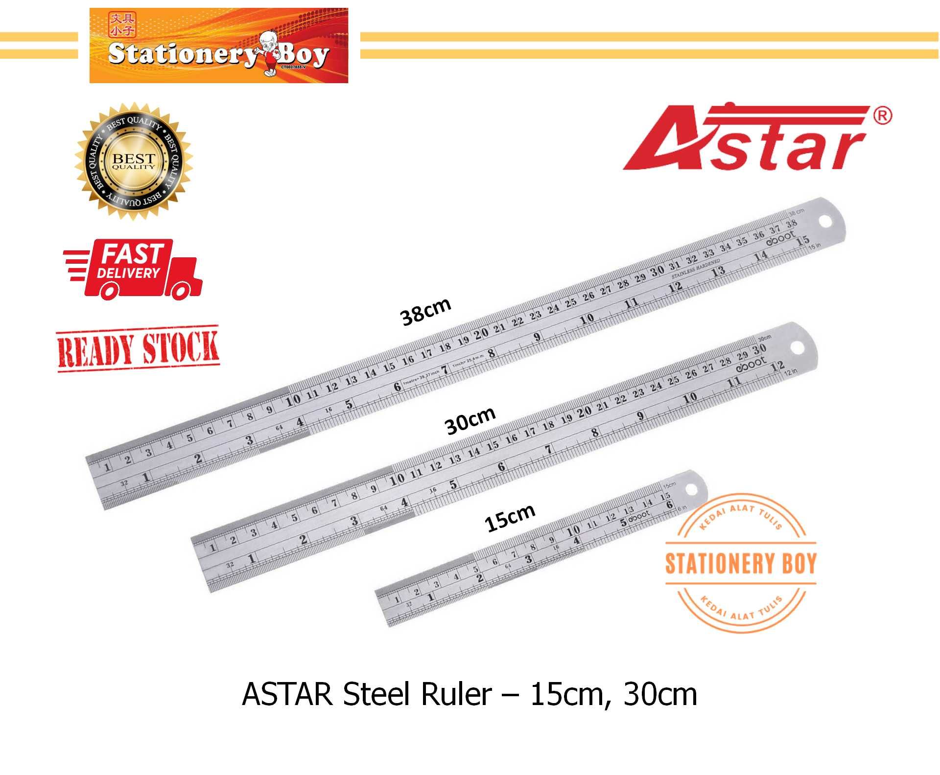 ASTAR Steel Ruler / Pembaris Besi - ST6 15cm, ST12 30cm