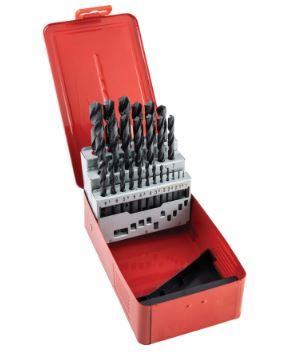 Sherwood Jobber Drill Sets, Standard Length, Metric, High Speed Steel, Set Of 25 SHR0258500K