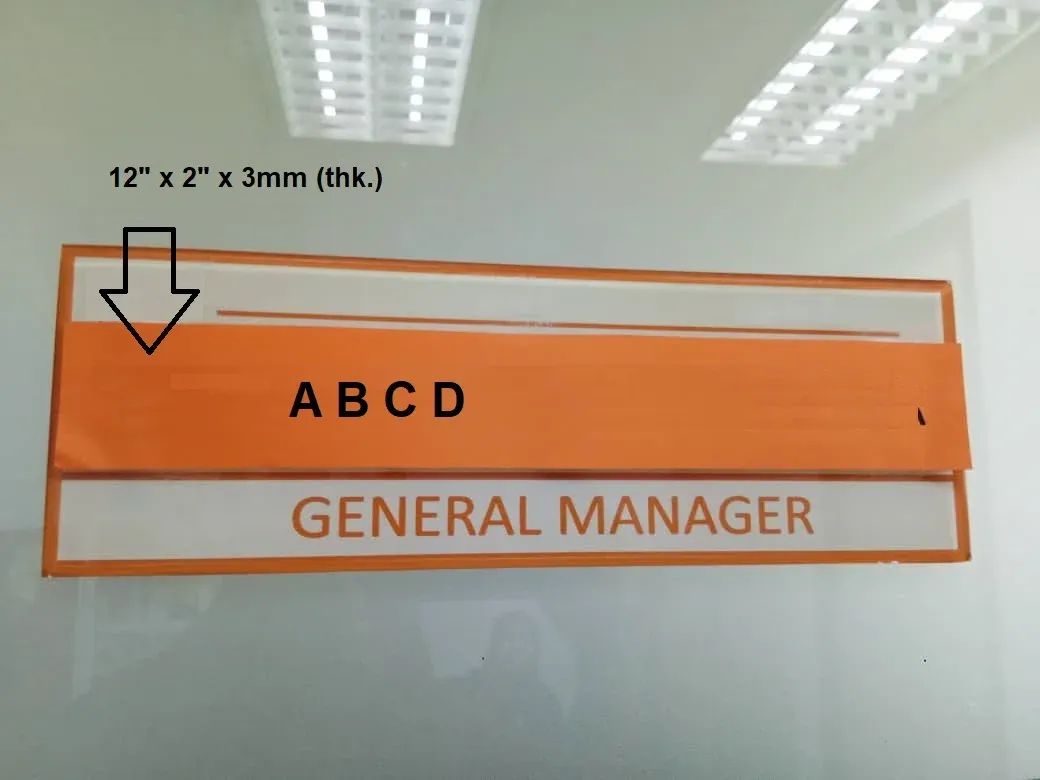 Signage NAME 12" x 2" x 3mm (thk.) RTSB