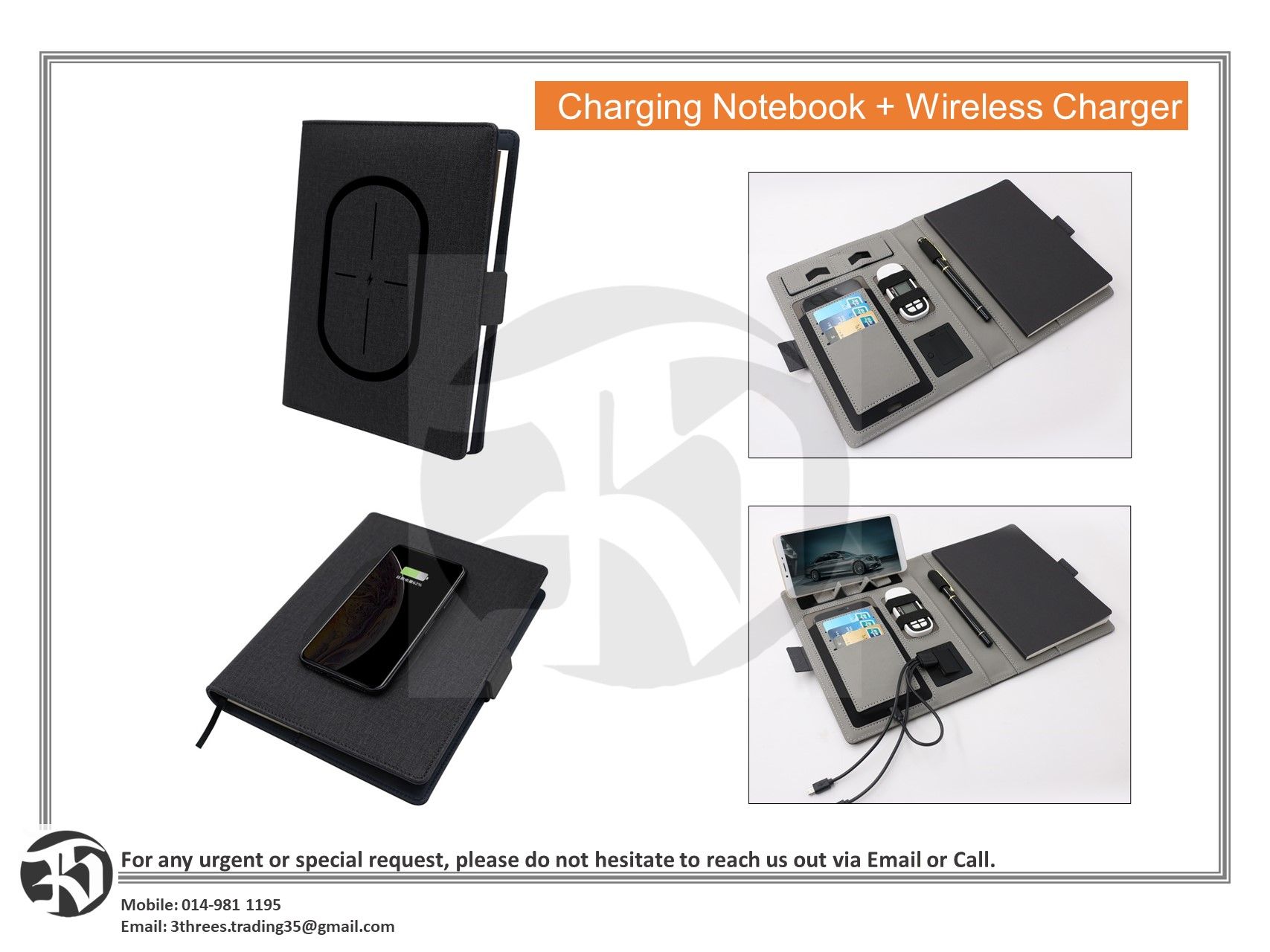 Charging Notebook With Wireless Charger