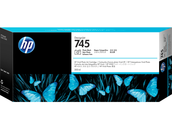 Genuine Malaysia HP Warranty - HP 745 Photo Black 300ml Ink Cartridge