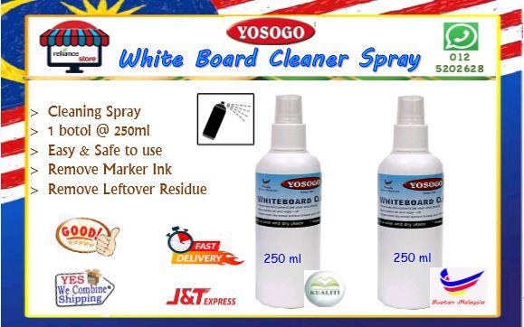 Whiteboard Cleaner Spray / White Board Cleaning Spray # Easy & Safety # 250ml # RS1132 ( KTT : 1 Botol )