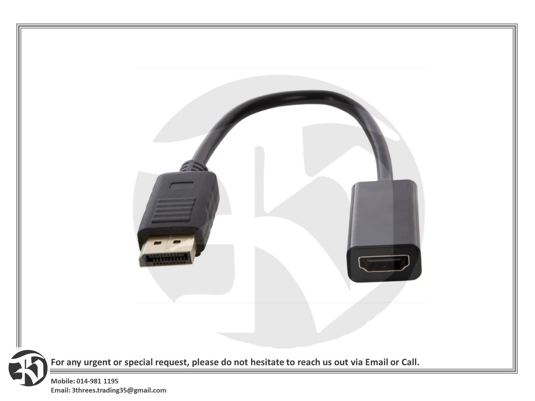VC Display Port To HDMI Female (4K/2K) Converter