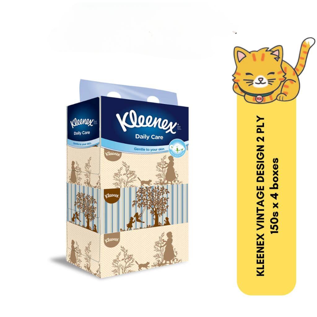 Kleenex Facial Tissue Box 2 PLY [150's x 4 boxes] / 3PLY [90's x 4 boxes]