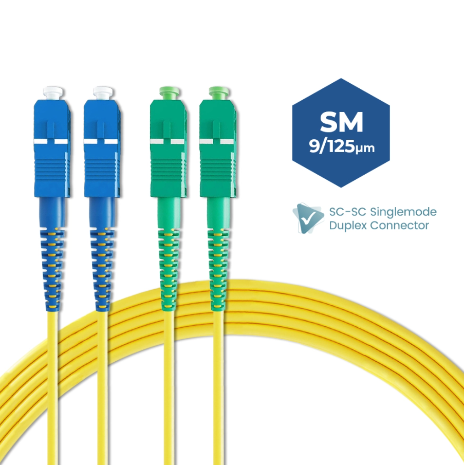 SC/UPC-SC/APC SINGLEMODE DUPLEX FIBER OPTIC PATCH CABLE 1M 30M