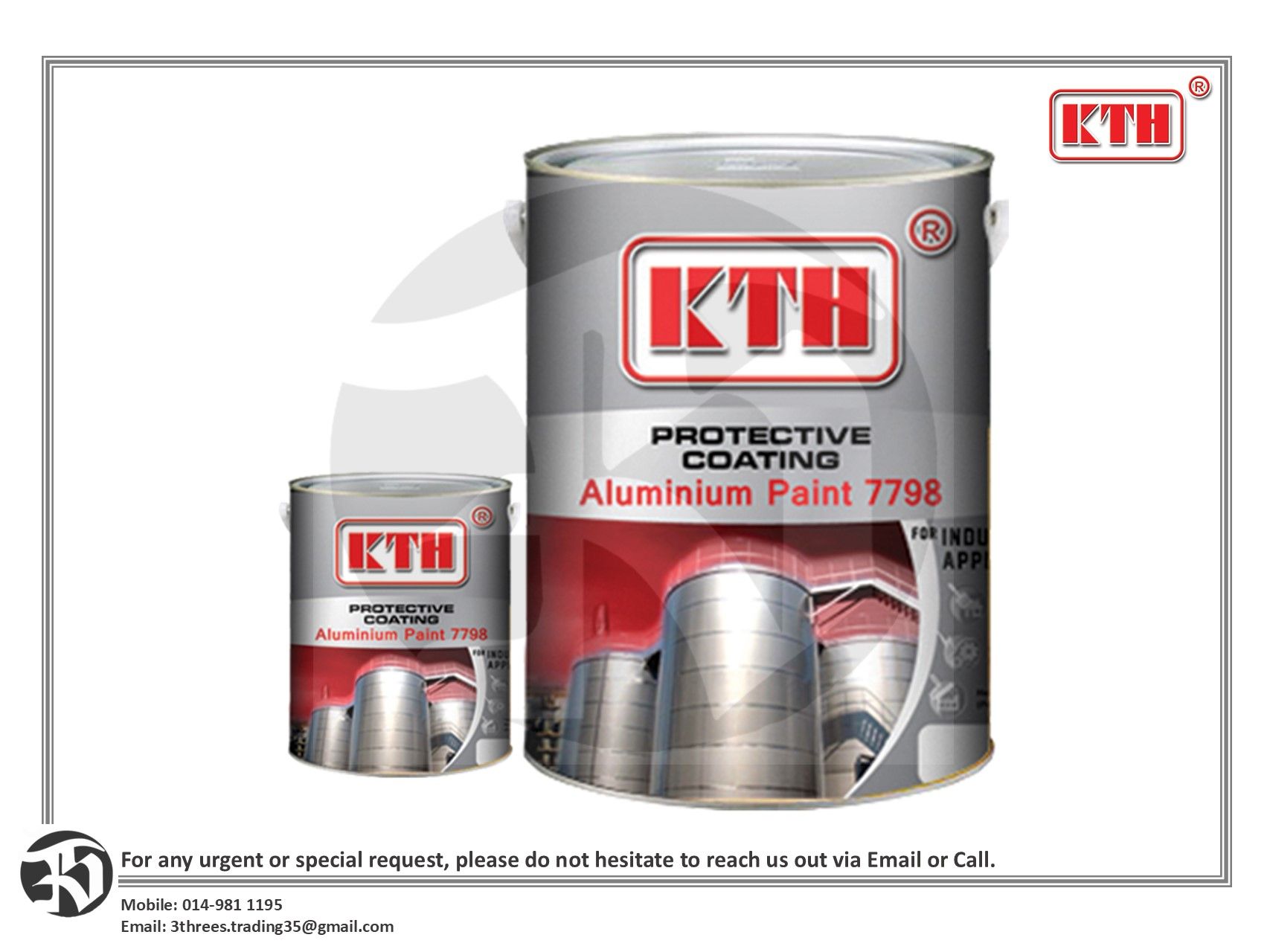 KTH Protective Coating Aluminium Paint 7798 1L/5L