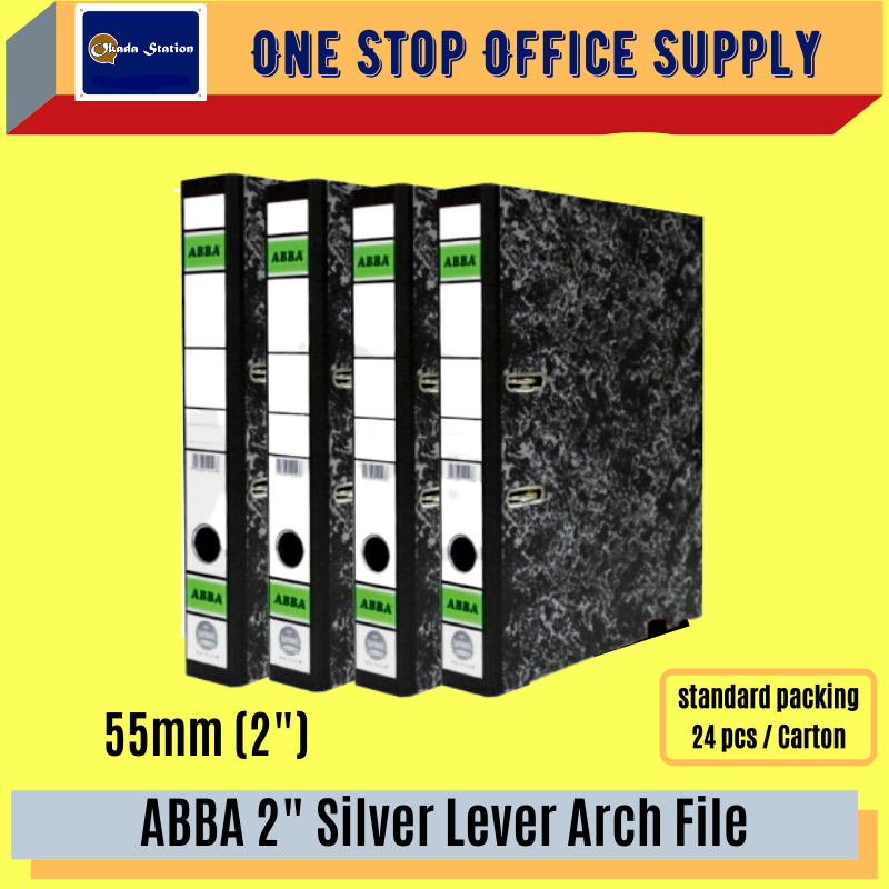 ABBA Level Arch File 406 Silver 2 Inch - 55MM / ABBA FILE /Arch File /File /Silver Lever Arch File /2 Inch /55mm