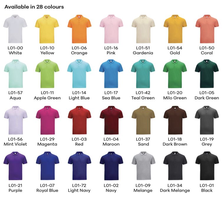 60% Cotton 40% Polyester (Unisex) (Honeycomb Polo)