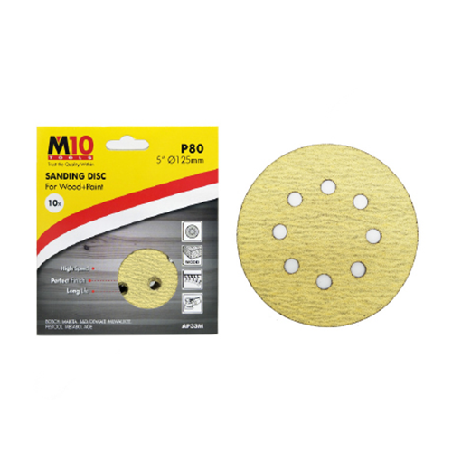 M10 5" With 8 Hole Velcro Sanding Disc (10 Pcs/pack)