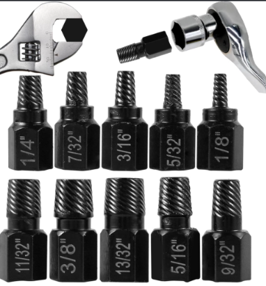 Bolt screw extractor remover set