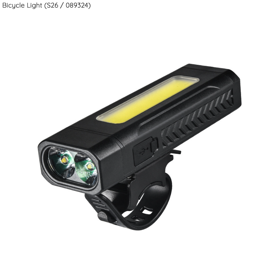 RANDOM RECHARGABLE LED BICYCLE TORCH LIGHT (S26) RANDOM