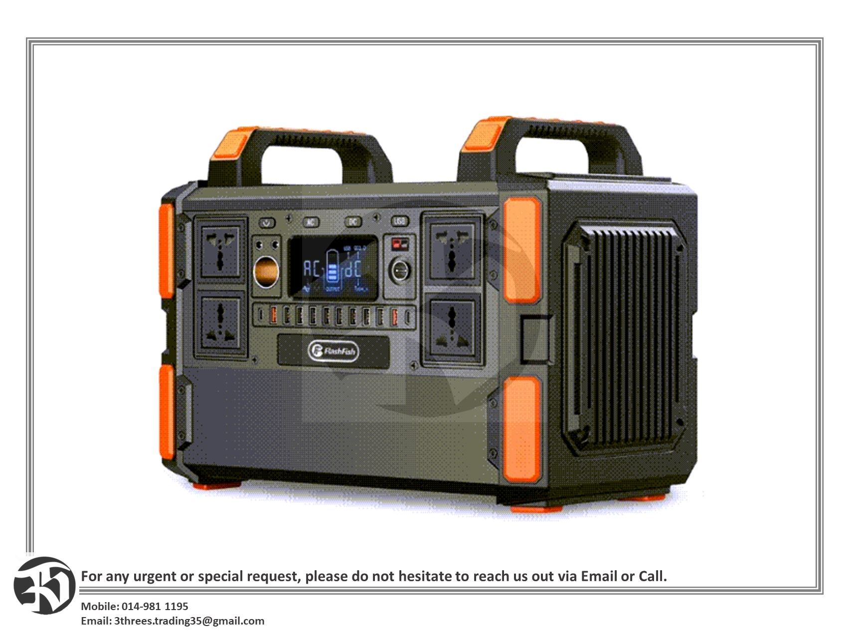 Flashfish 1000W Portable Power Station 1048Wh Solar Generator