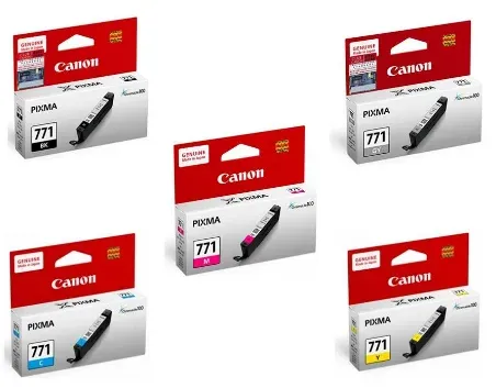 CANON BLACK/CYAN/MAGENTA/YELLOW/GREY DYE INK TANK 6.5ML CLI-771