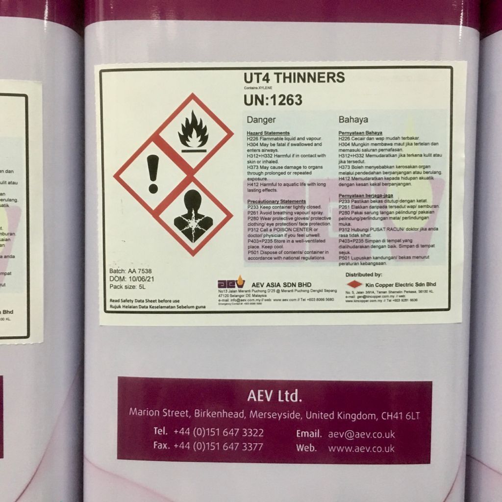 AEV ULTIMEG UT4 THINNER / UN: 1263 5L