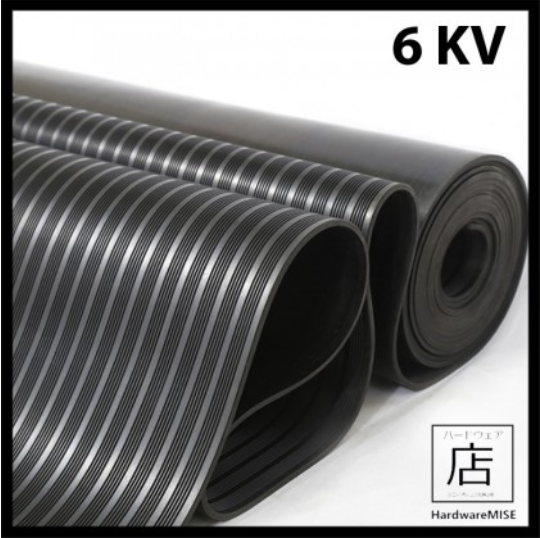CORRUGATED ELECTRICAL SAFETY RUBBER MAT RIBBED ELECTRICAL INSULATION MATS 6KV 3MM THICK x 1METER Wx10METER