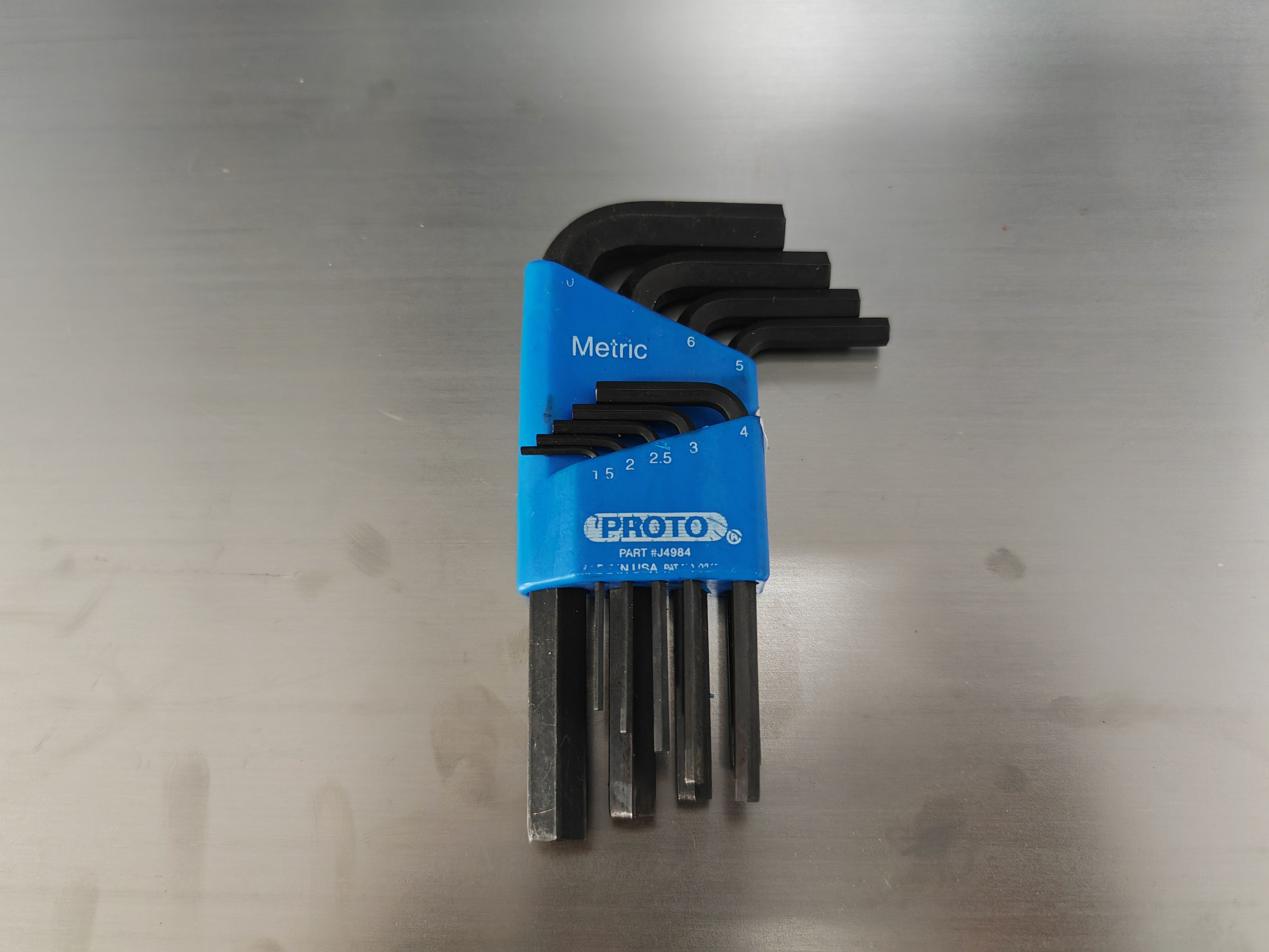 PROTO Part #J4984 Metric Hex Key Set with Blue Holder