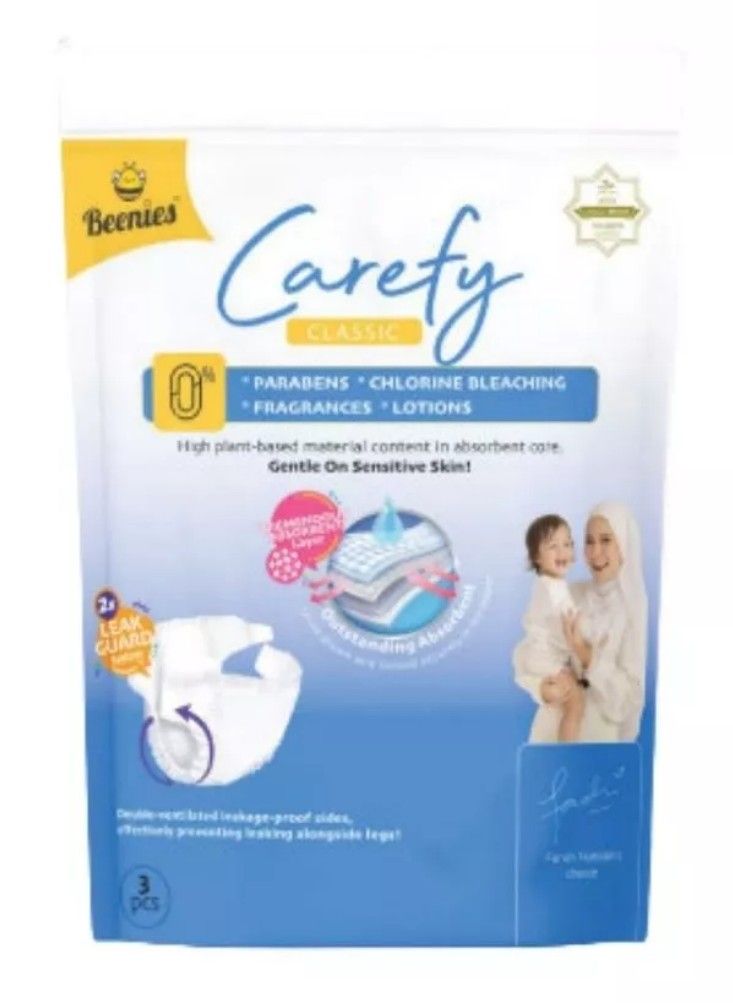 Beenies  Carefy Tape Disposable Baby Diapers Trial Pack 4in1 /3in1 -  10 pack 10pk 11133 L tape SL-11120-11123-11130-11134-KK