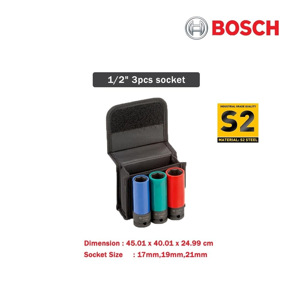 BOSCH 7pcs 3pcs 9pcHighly Robust Impact Control Socket Set