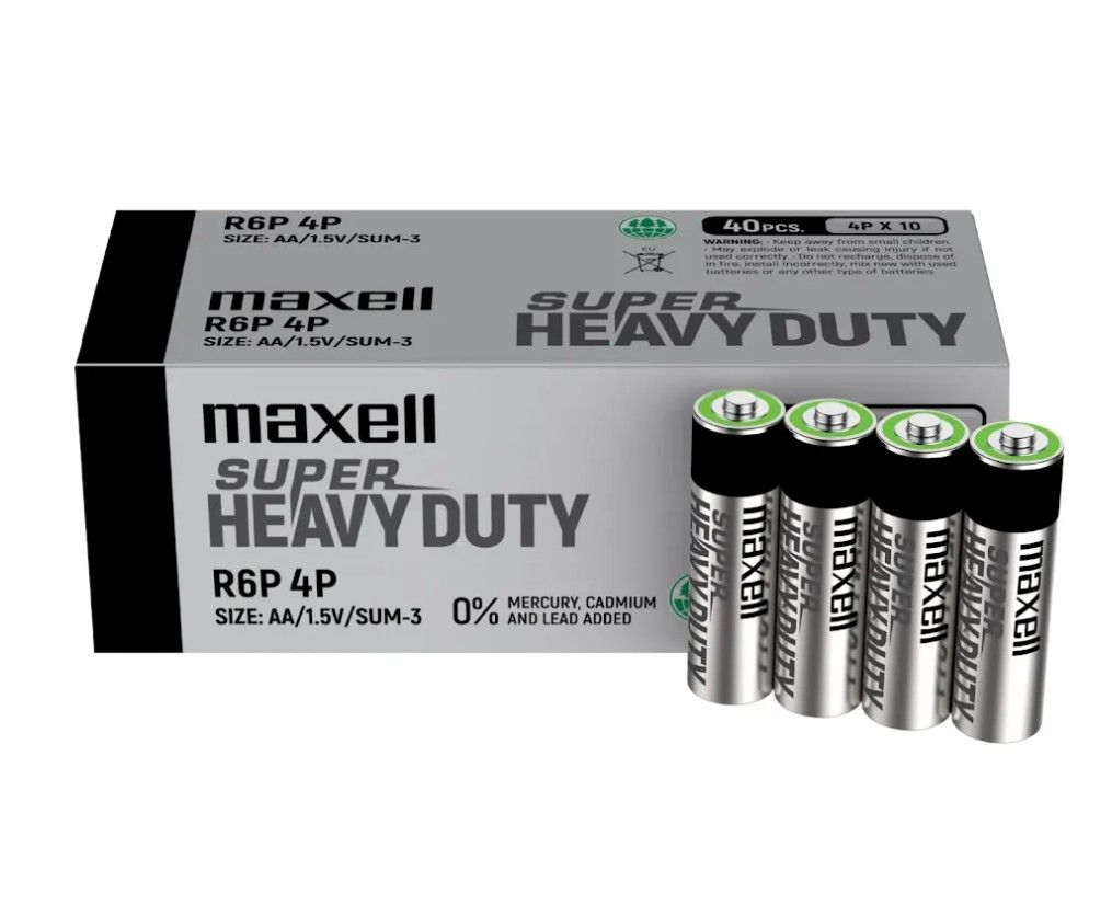 Maxell Super Heavy Duty AA (4pcs shrink pack) - 40pcs/box R06(SP)4P