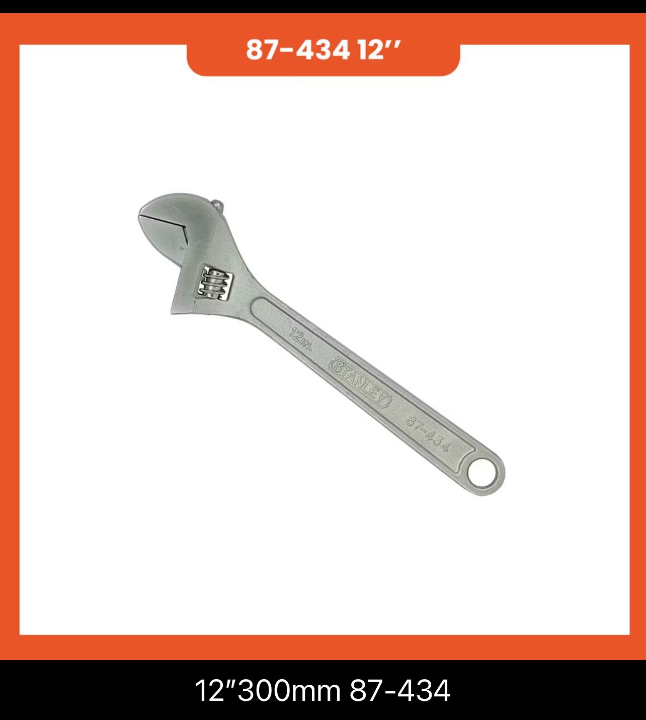 STANLEY 87-434 Chrome Plated Adjustable Wrench Spanner STANLEY ADJUSTABLE SPANNER 12"