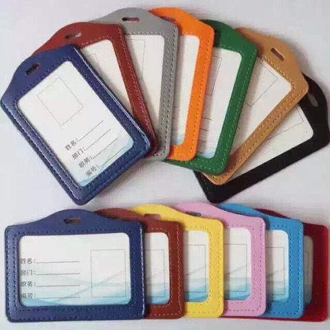 LEATHER COLOUR NAME BADGE HOLDER (HORIZONTAL) /Okada /Name Badge /Color Name Badge /Leather /Horizontol /Name Badge Holder