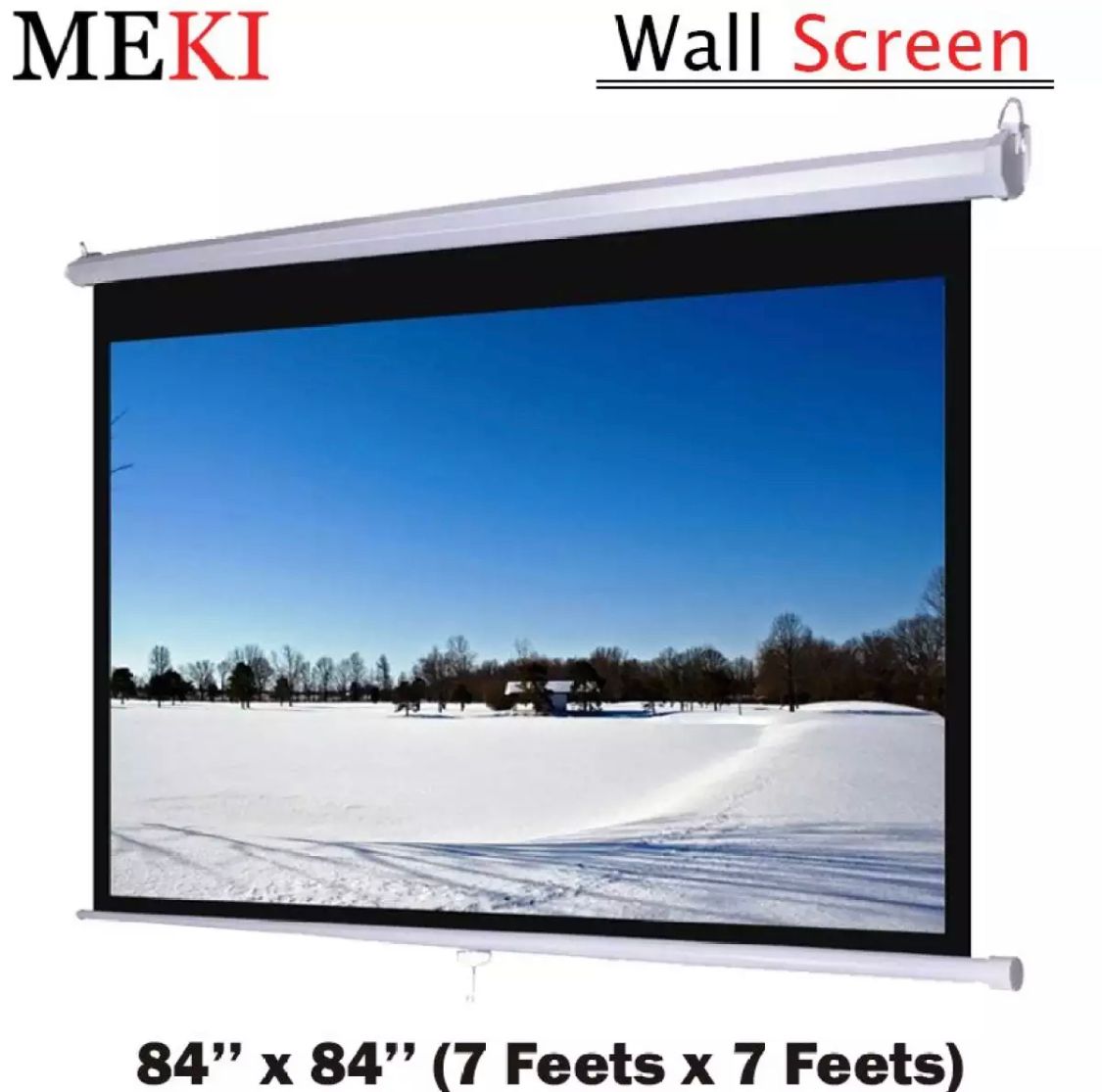 Meki Manual Wall Screen Projector 7 x 7 Feet
