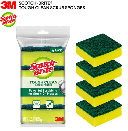 3M™ SCOTCH BRITE® [5PCS/PACK] SQUARE TOUGH CLEAN SCRUB SPONGE