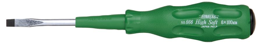 SUNFLAG Soft Plastic Handle Screwdriver (-) 666