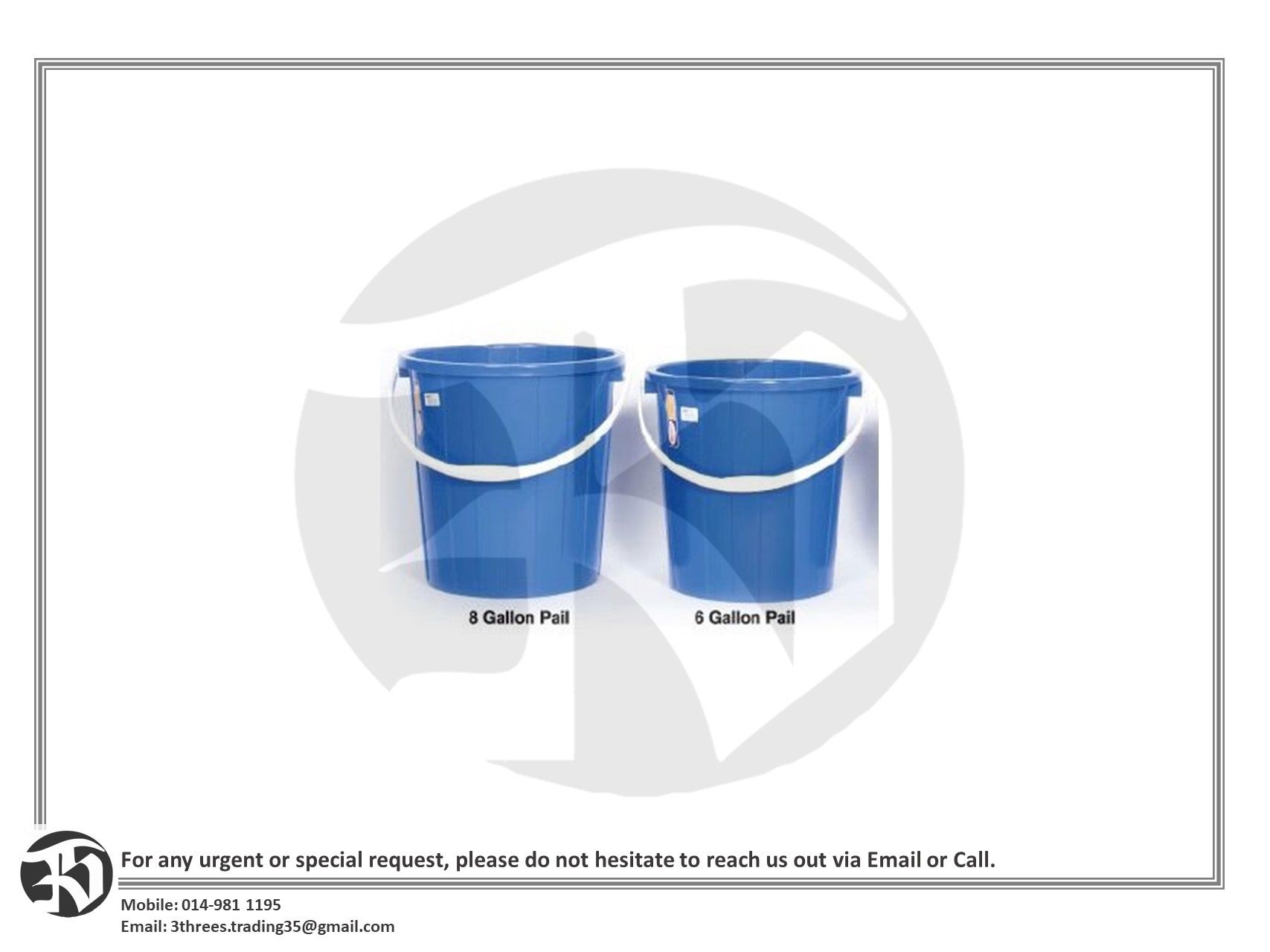 Blue Pail 6/8 Gallon