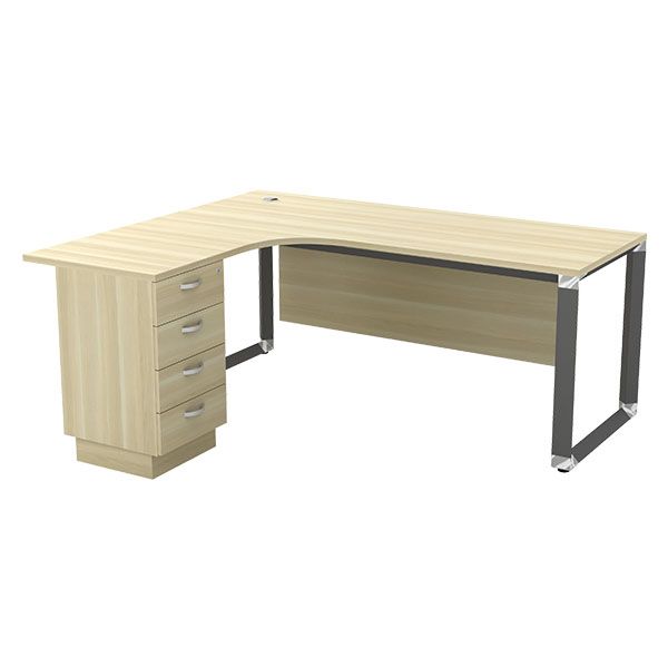 L Shape Executive Office Table With Fixed Pedestal Set 6'' x 5'' /SQWL-1815-4D / Office Table / L Shape Table / Executive Office Table / Fixed Pedestal / Set